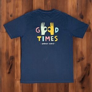 Barney Cools Graphic T-Shirt Men's Small Navy Short Sleeve Casual Good Times Tee